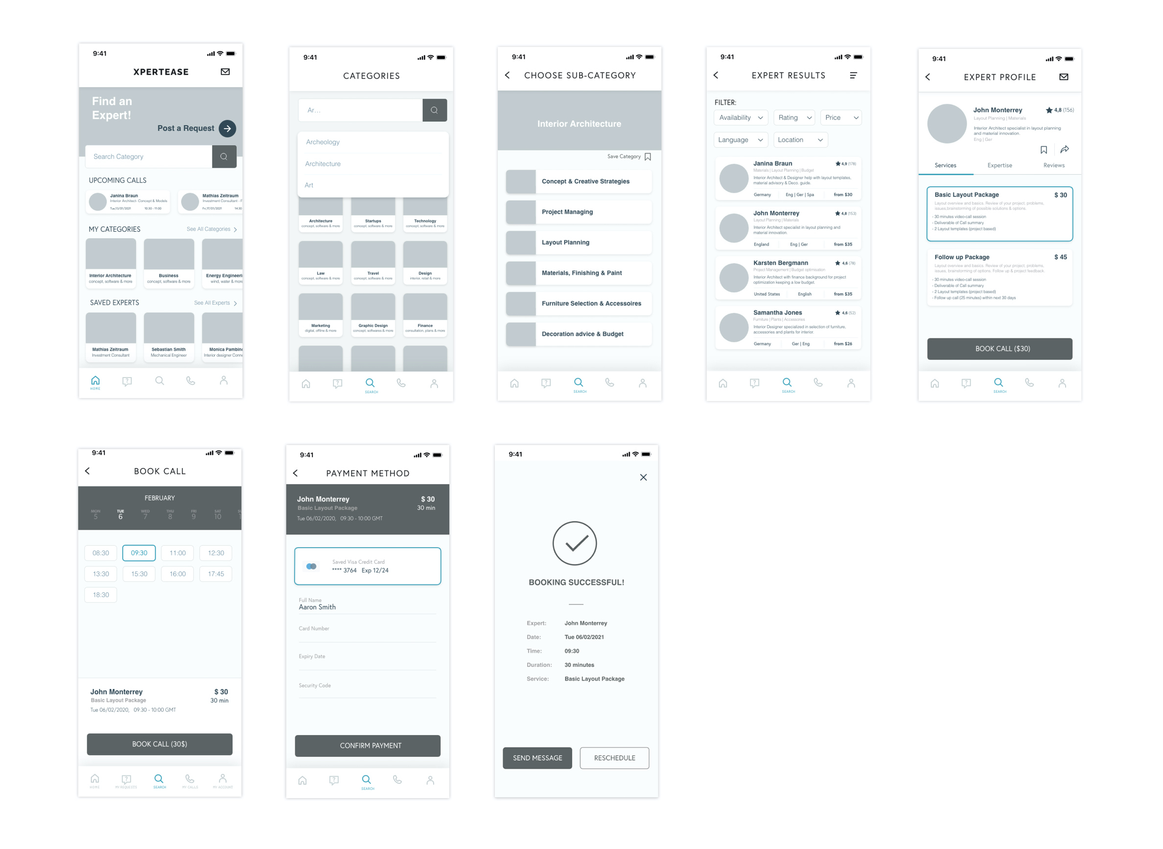 High-fid wireframes image